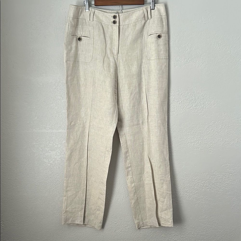 Style & Co. Size 14 100% Linen Pants Resort Vacation classic